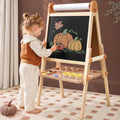 Tiny Land - Caballete de madera plegable para niños, con pizarra y pizarra blanca