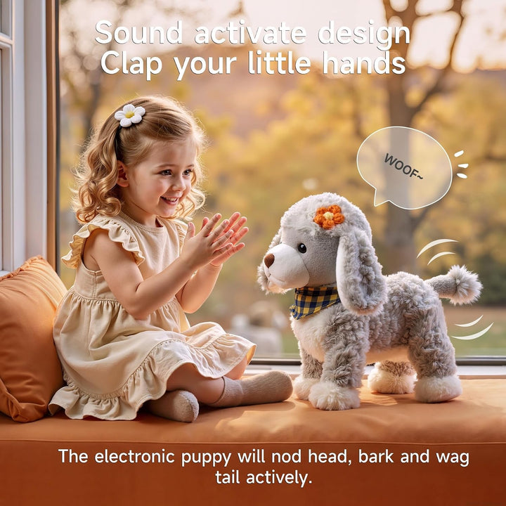 TUMAMA Juguete electrónico interactivo para cachorros de peluche, l...