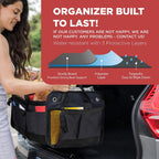 Caja organizadora portátil retráctil de varios compartimentos de primera calidad TrunkCratePro para autos, SUV, camiones, minivans, Negro