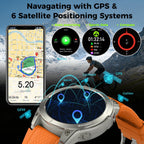 Reloj inteligente para hombre, rastreador de actividad física, GPS: relojes inteligentes militares para Android/iPhone Gps Watch 1.43 "AMOLED Hacer respuesta llamada Correr Relojes digitales para hombre, compatible con Samsung, monitor de corazón