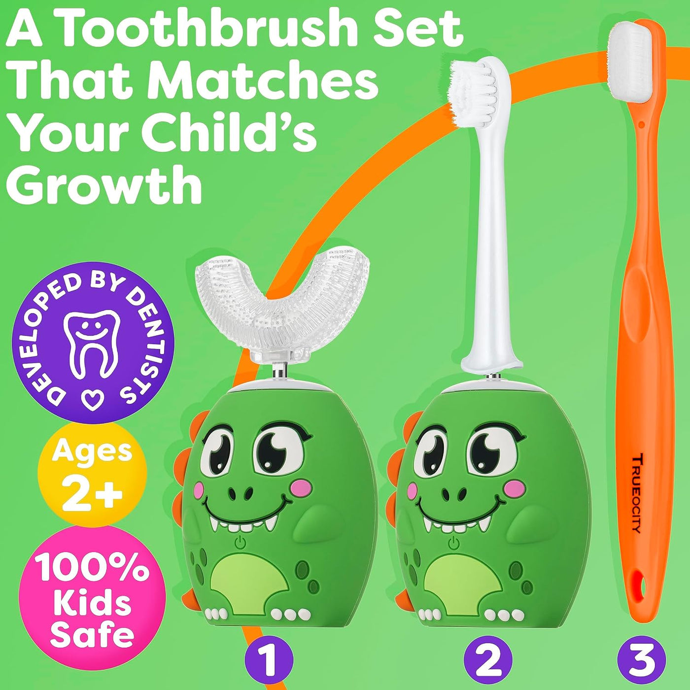 Trueocity Cepillo de Dientes Eléctrico Automático en Forma de U par...