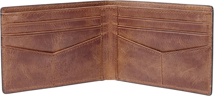 Fossil Billetera de cuero delgada minimalista plegable con bolsillo...