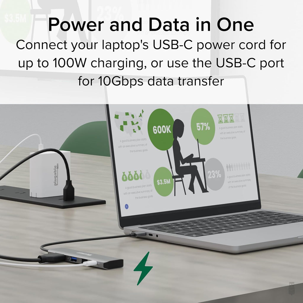 Plugable, USBC-4IN1, hub USB 2.0