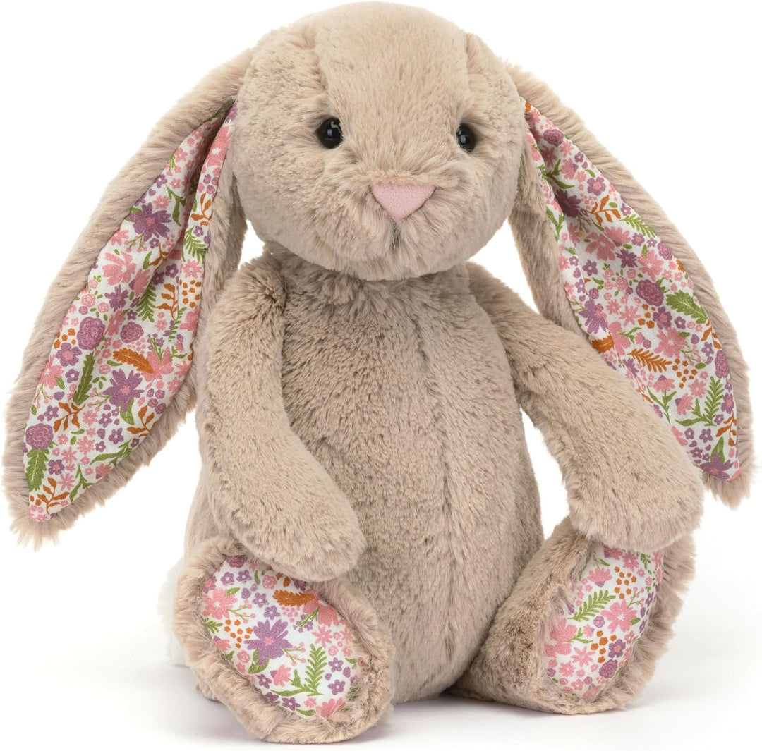 Jellycat Blossom - Pétalo de conejo beige de peluche, tamaño mediano