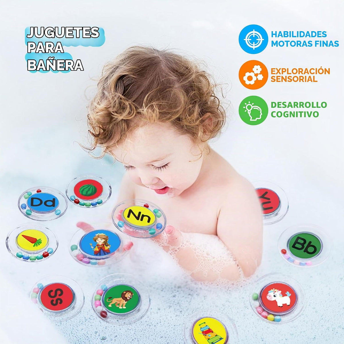 BeneSesqiu - 26 piezas de letras flotantes del alfabeto, juguetes de baño sin moho, juguetes de piscina de agua con bolsa de malla para niños y bebés de 2, 3 y 4 años, regalos educativos de aprendizaje preescolar ABC