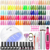 Kit de 53 piezas de esmalte de uñas de gel con luz UV y kit de inic...