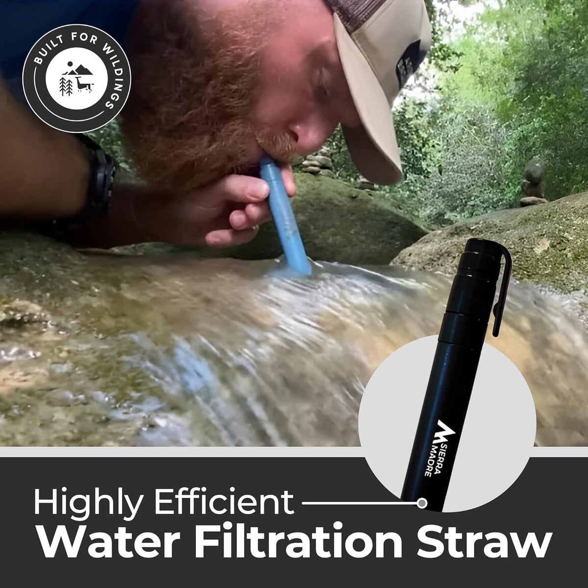 Sierra Madre Caña de agua pura – Filtro de purificación de agua de 264 galones para mochileros, camping, senderismo, viajes - Perfecto para equipo y suministros de preparación y supervivencia