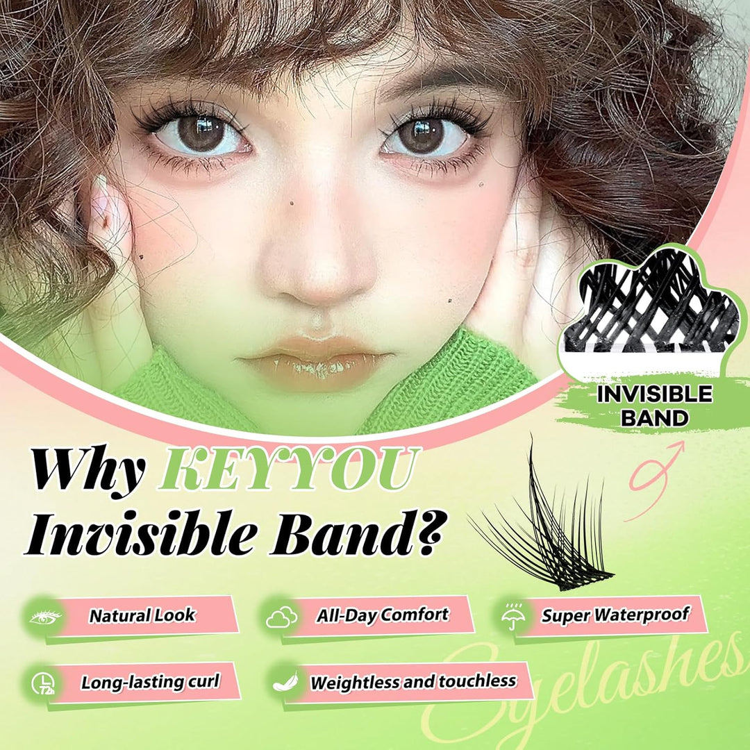 KEYYOU Sicily - Kit de extensiones de pestañas de hadas, rizo C, 12...