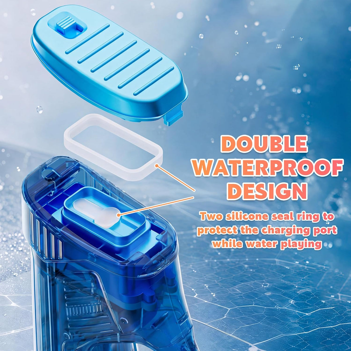Paquete de 2 pistolas de agua eléctricas para adultos y niños, puerto de carga USB-C, pistola automática de alta potencia, potente disparo de largo alcance, juguete de agua para exteriores