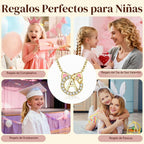 MONOOC Regalos de gato para niñas - Collar con inicial de gato pequeño para