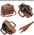 seyfocnia Bolso de viaje de negocios para hombre, bolso de mano de cuero hecho a mano, bolso de mensajero para portátil