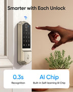 eufy Security Smart Lock C220, cerradura de puerta de entrada sin llave, Níquel, Cerrojo
