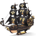 ROKR Seahorse Barque - Rompecabezas de madera 3D para adultos, kit de modelo de velero, ensamblaje de 603 piezas, velero a escala 1:100 MCB02