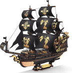 ROKR Seahorse Barque - Rompecabezas de madera 3D para adultos, kit de modelo de velero, ensamblaje de 603 piezas, velero a escala 1:100 MCB02