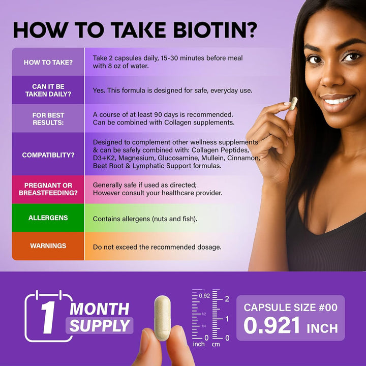 Biotina | Colágeno | Ácido hialurónico | Queratina - Vitaminas para...