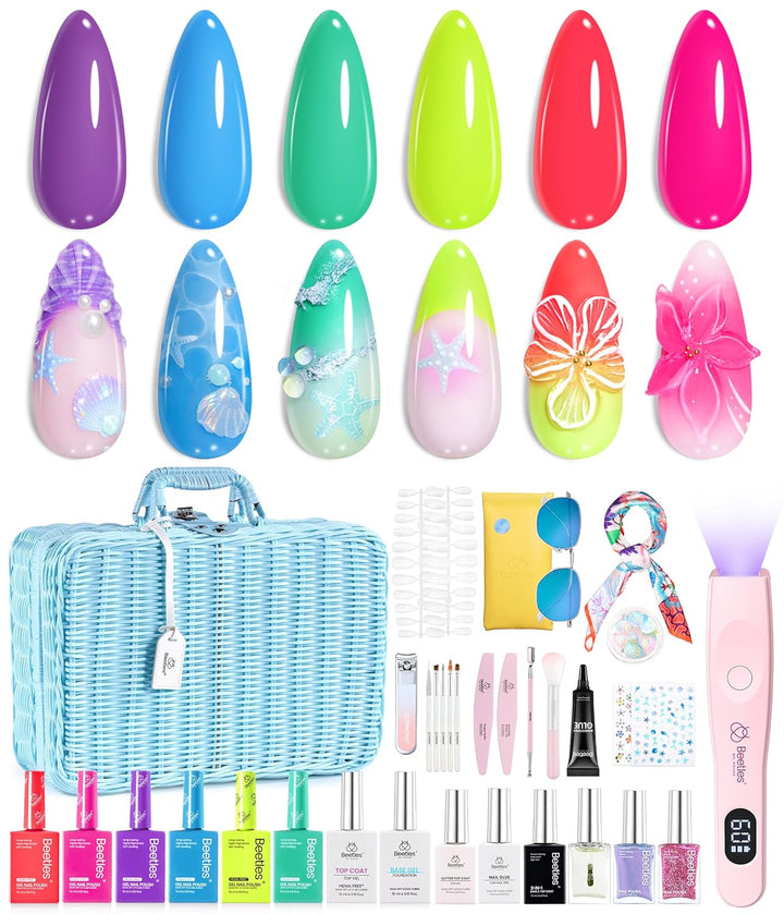Beetles - Juego de esmaltes de uñas de gel de neón, kit de esmalte...