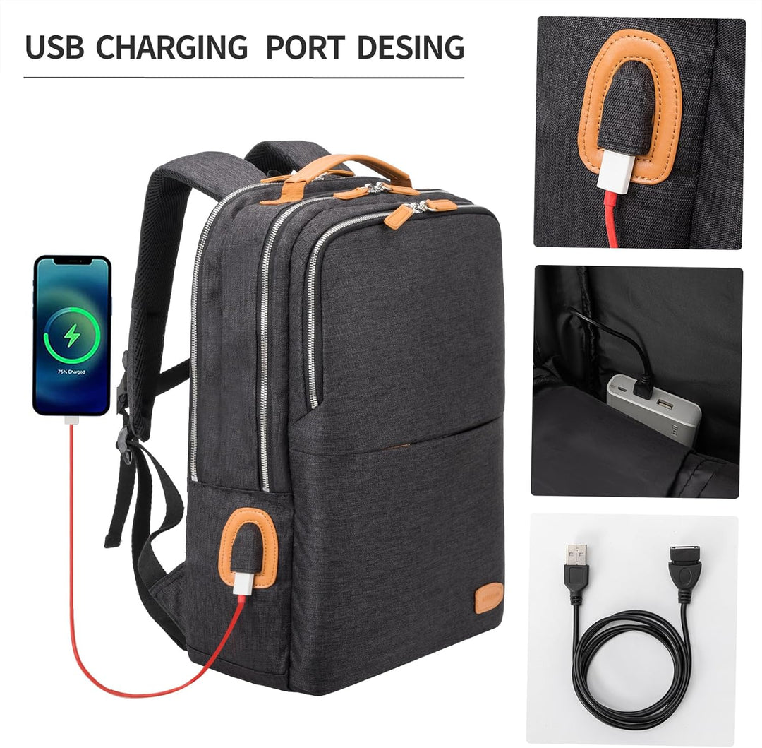 NOBLEMAN Mochila para portátil de viaje para hombres, resistente al...
