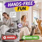 Juguetes interactivos para gatos de interior: varita de plumas de ave voladora automática, ejercicio de persecución, enriquecimiento, estimulación, USB recargable, duradero, seguro, juguete colgante
