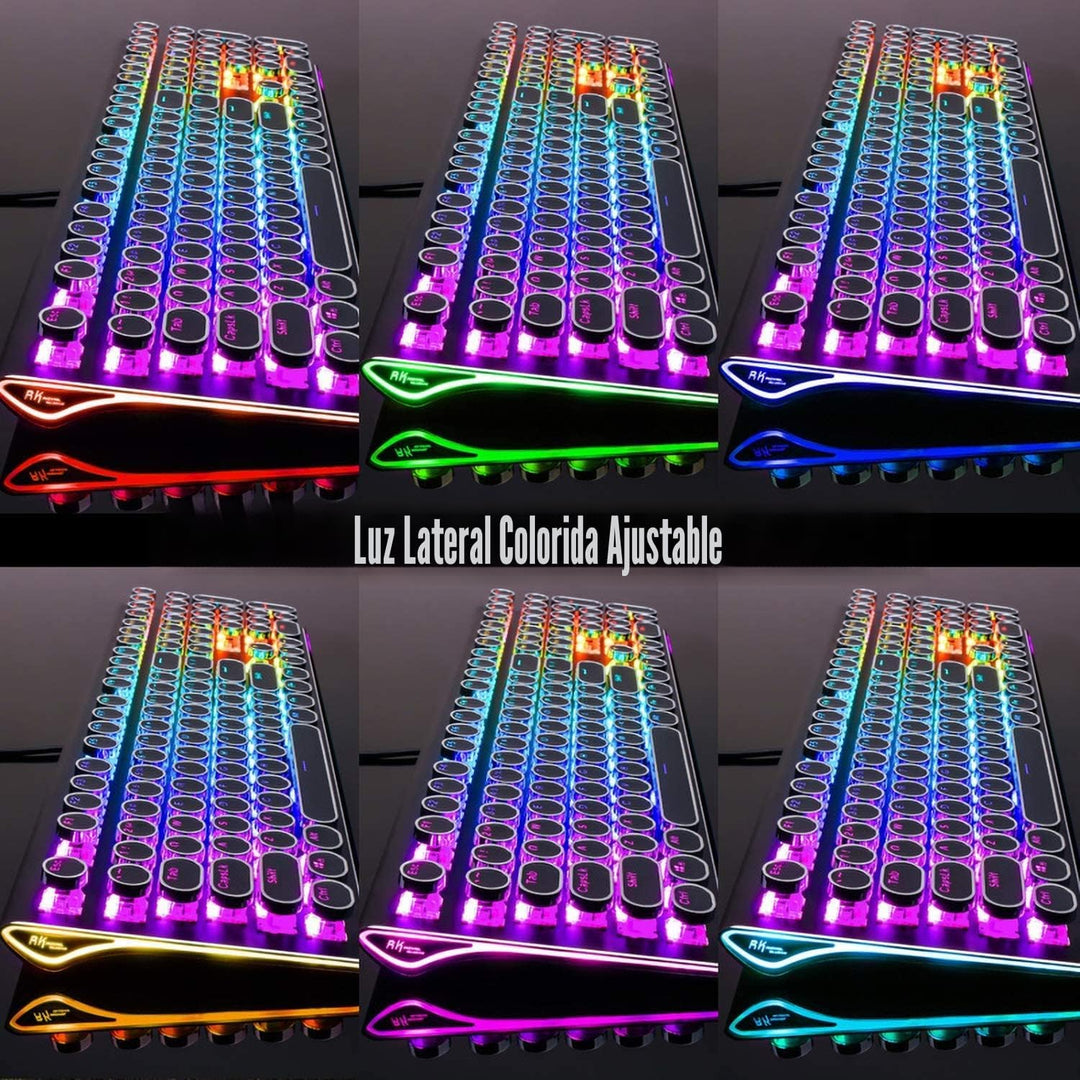 RK ROYAL KLUDGE Teclado de Máquina de Escribir S108, Teclado Mecáni...
