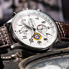 Reloj analógico AV-4011 Hawker Hurricane, con mecanismo de cuarzo japonés, con correa de piel, de AVI-8