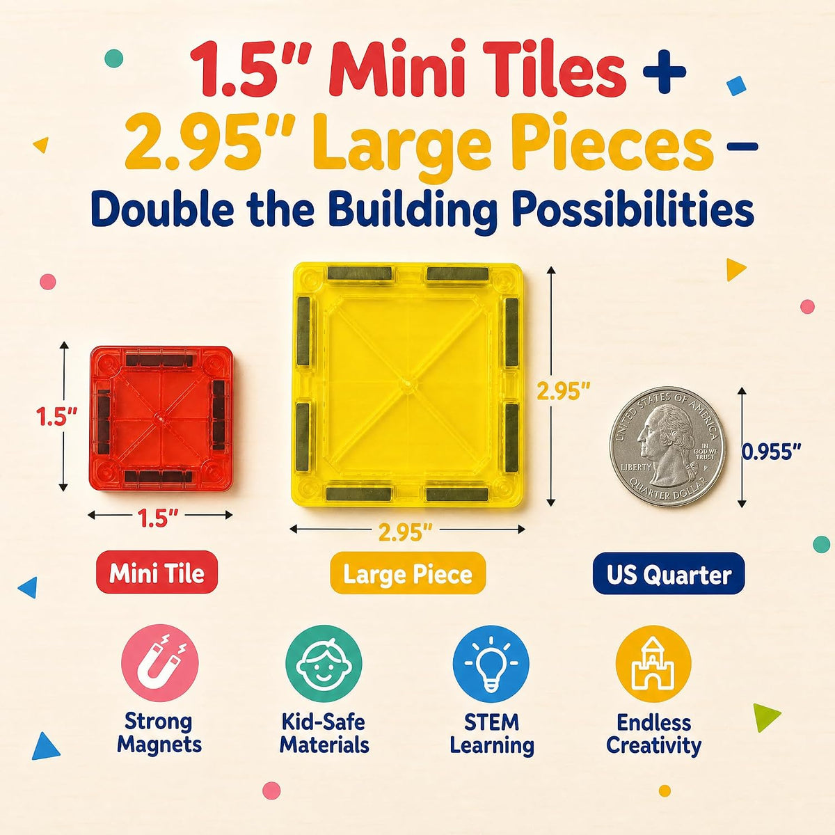 Mini azulejos magnéticos para niños, juego de construcción de 86 piezas con