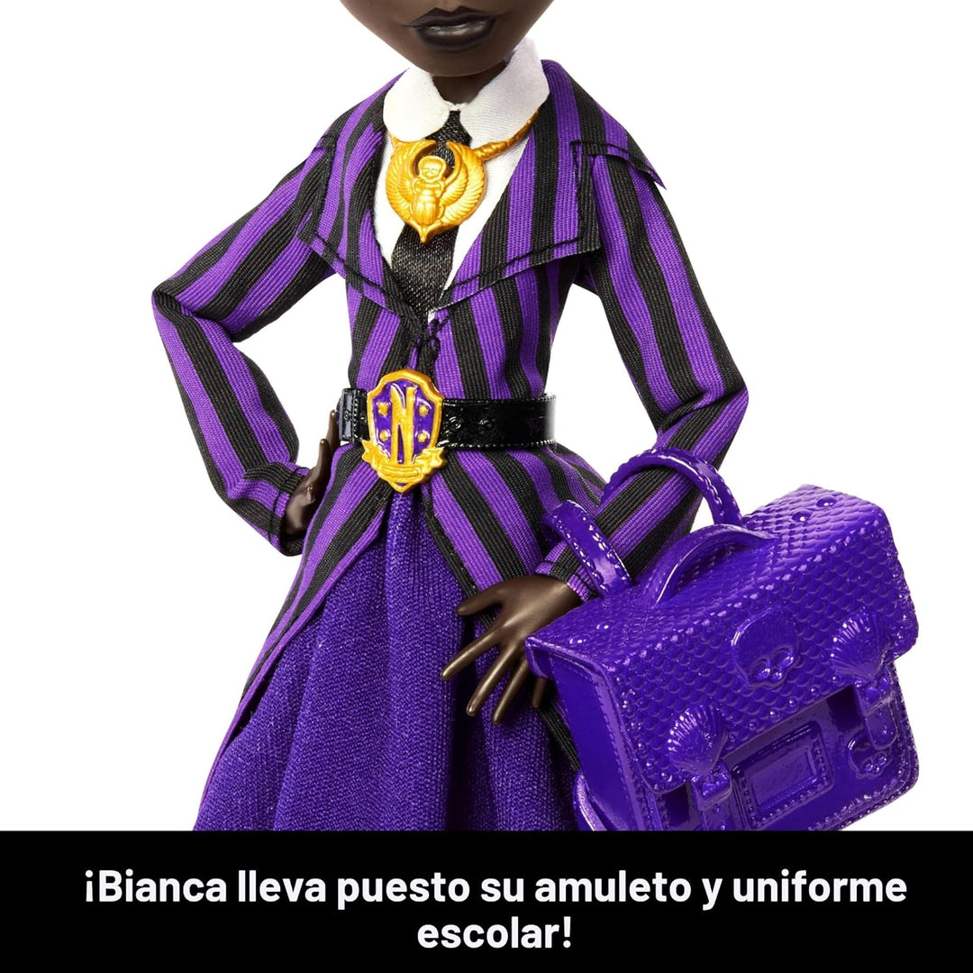 Muñeca y accesorios de Monster High x Wednesday, colección Bianca B...