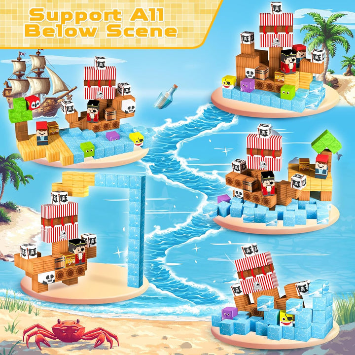 ToyUnited Bloques magnéticos \u2013 Juego de 100 piezas de construc...