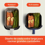 bella Freidora de Aire Delgada de 6 Qt, Utensilios de Cocina Fits-anywhere™, Revestimiento Antiadherente de Cerámica EverGood™, Temperatura Ajustable, 6 Opciones de Cocción Preestablecidas, Apagado