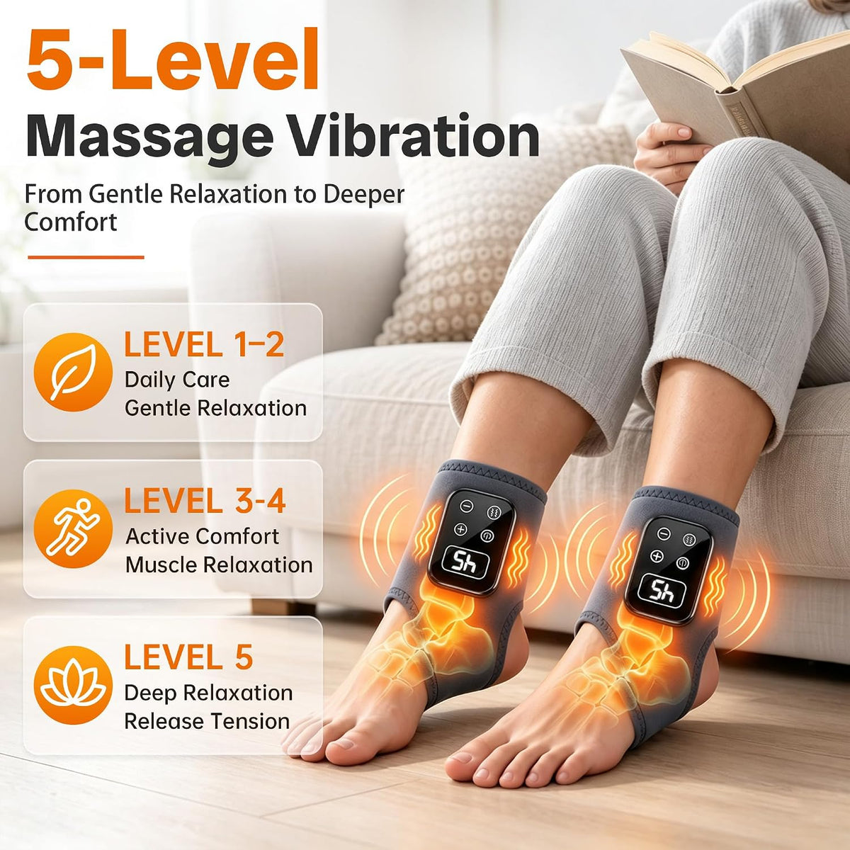 2 unidades Foot Renew Masajeador para neuropatía con calor y vibración, gris