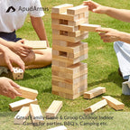 ApudArmis 60 piezas de torre de caída, apilamiento de madera de pino de 5