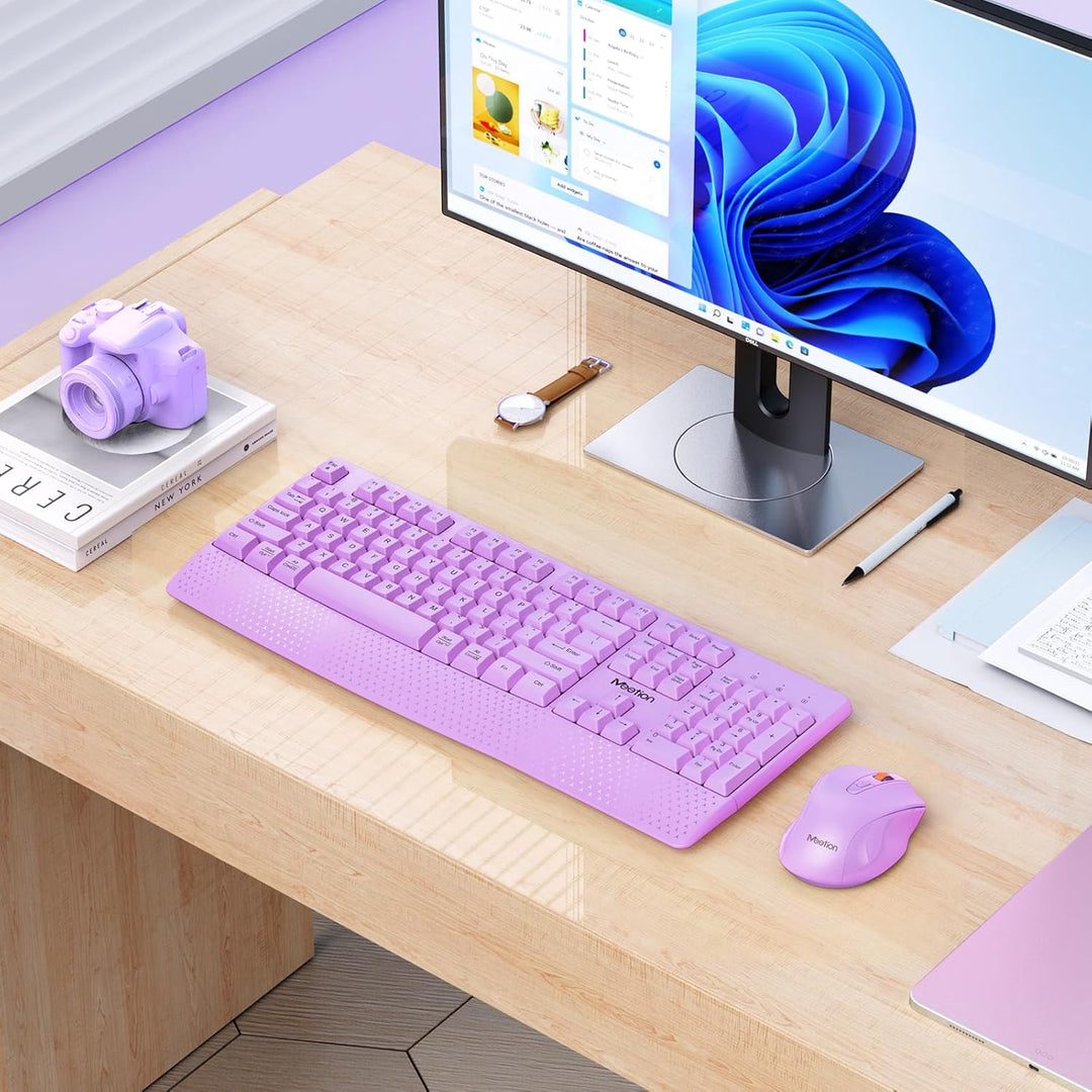 MEETION Teclado y mouse inalámbricos, teclado inalámbrico de tamaño...