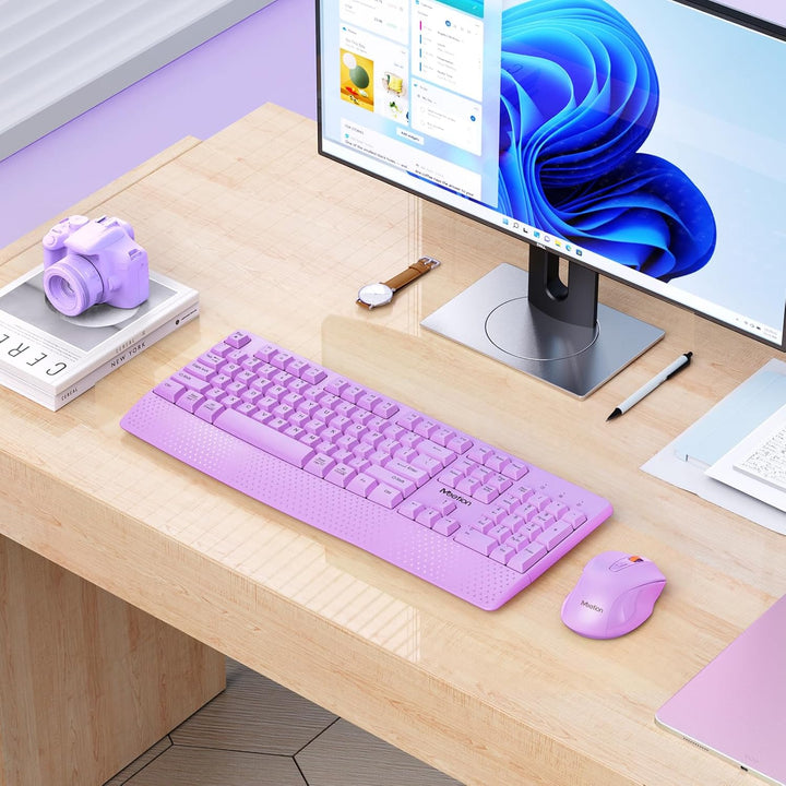 MEETION Teclado y mouse inalámbricos, teclado inalámbrico de tamaño...