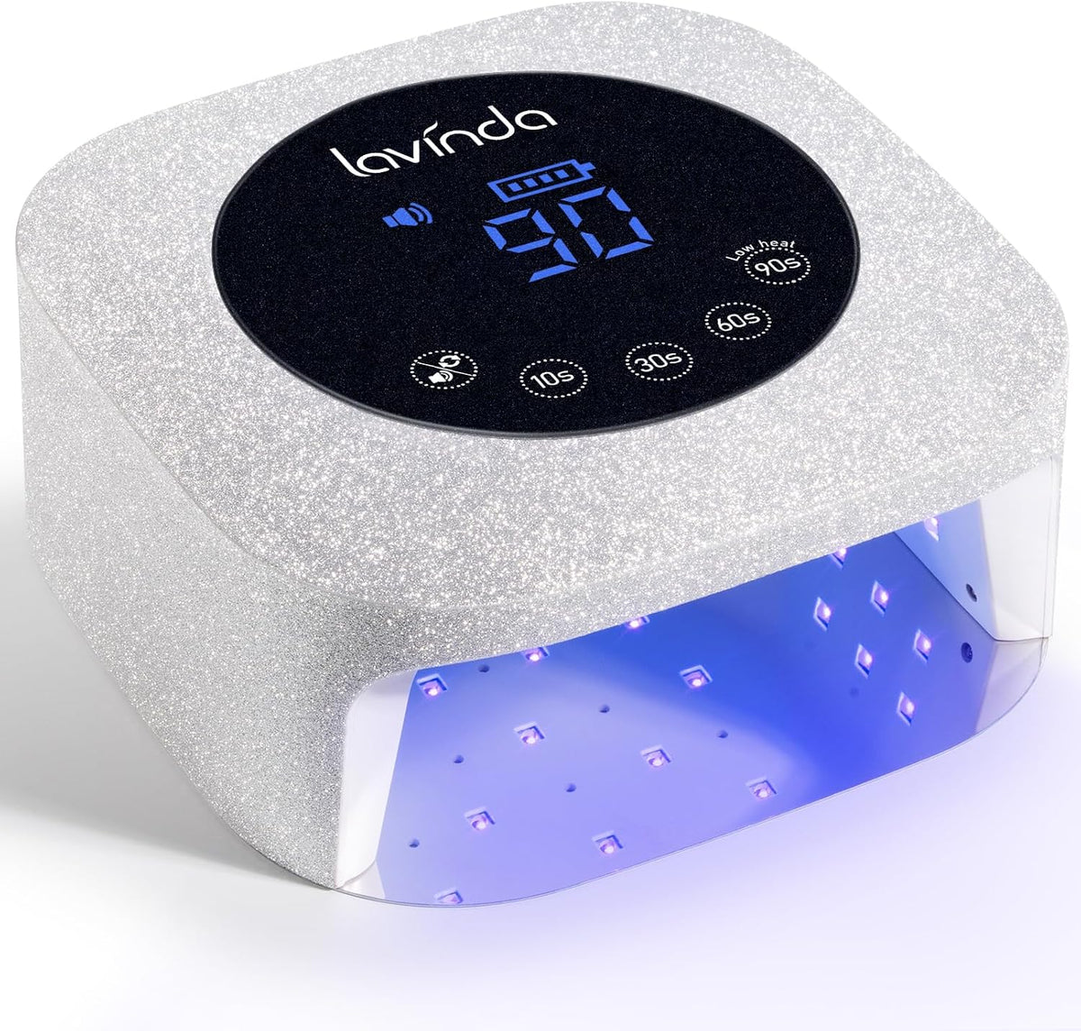 Lavinda Lámpara de uñas LED UV de 54W, secador de uñas inalámbrico...