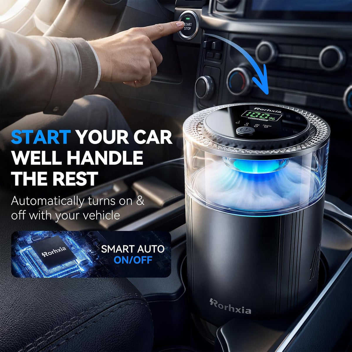 Rorhxia Ambientador inteligente para automóvil, encendido/apagado