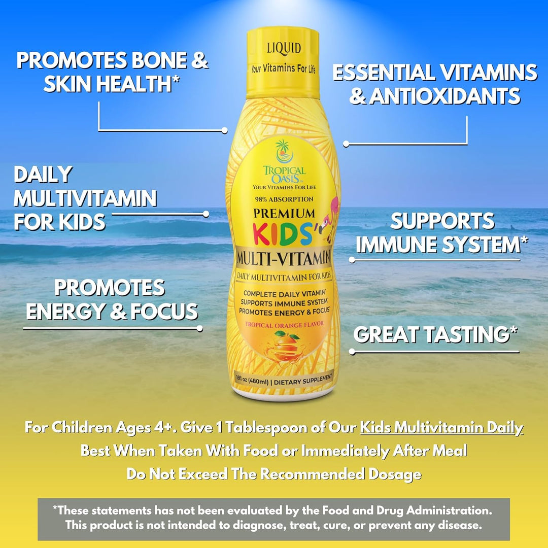 Multivitamínico líquido premium para niños | Vitaminas para niños s...