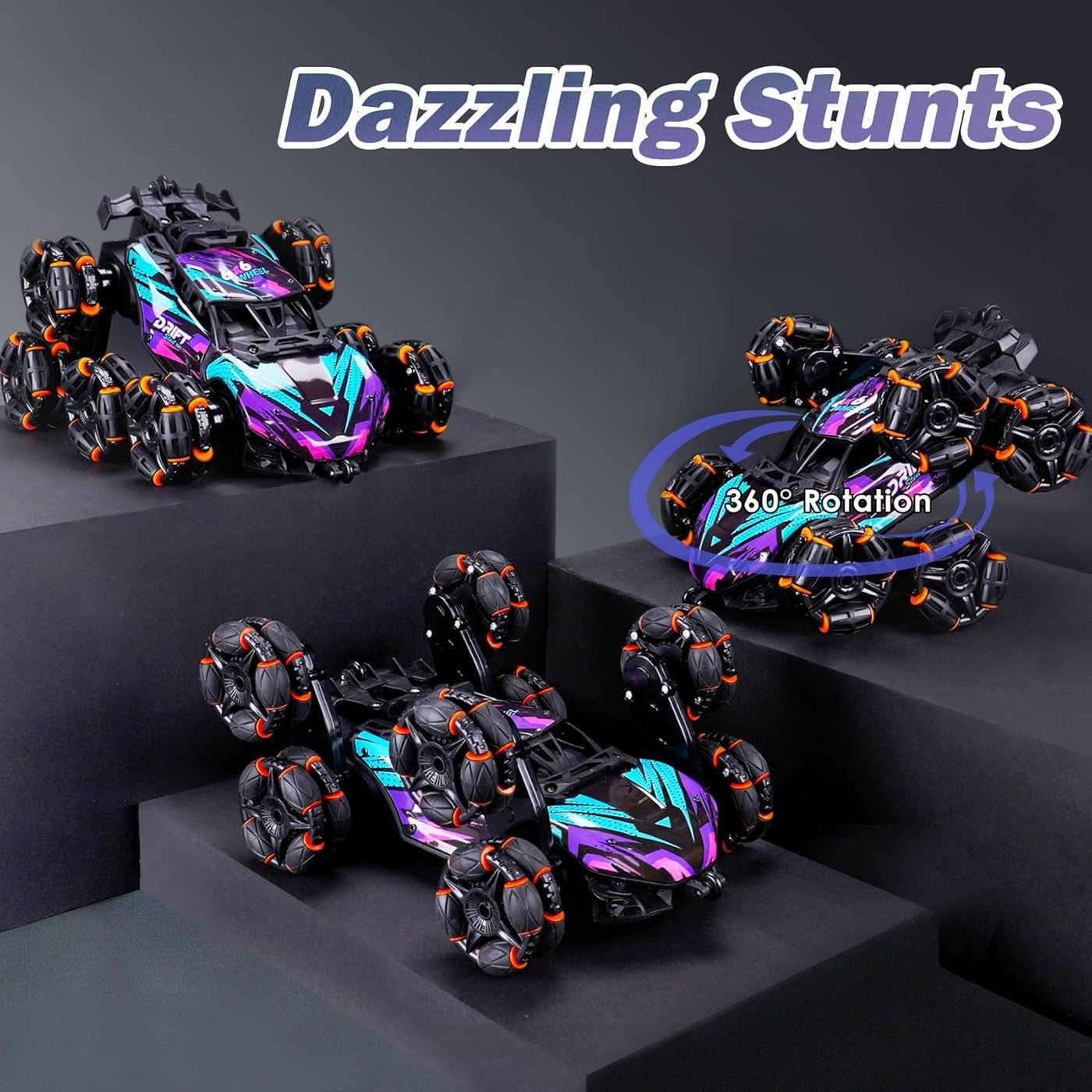 NEXBOX Cool 8 ruedas controladas a mano RC Stunt Car Toys, regalos...