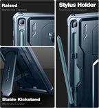 Dexnor Funda para Samsung Galaxy Tab S6 Lite de 10.4 pulgadas 2024/2022/2020, [protector de pantalla y soporte integrados] con soporte para bolígrafo, resistente a prueba de golpes, funda protectora de cuerpo completo para Tab S6 Lite (azul)