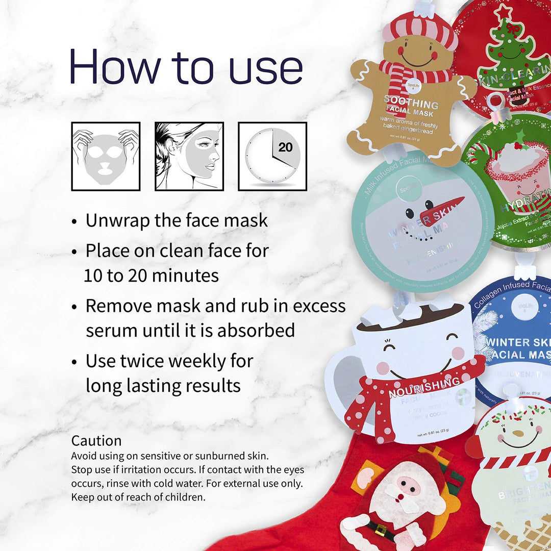 SpaLife Beauty Stocking Stuffers - Paquete de mascarillas faciales...