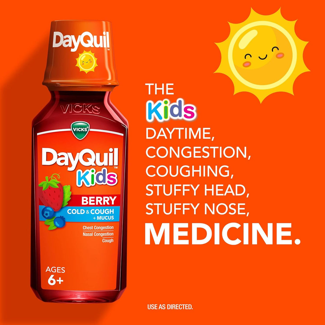 VICKS Kids DayQuil NyQuil Berry - Paquete de medicina
