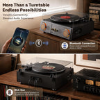 Tocadiscos de vinilo, 4 altavoces y luces ámbar