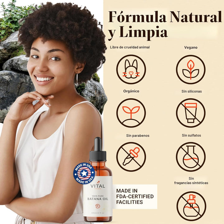 Vital Strands Aceite de Batana para el Crecimiento del Cabello \u20...