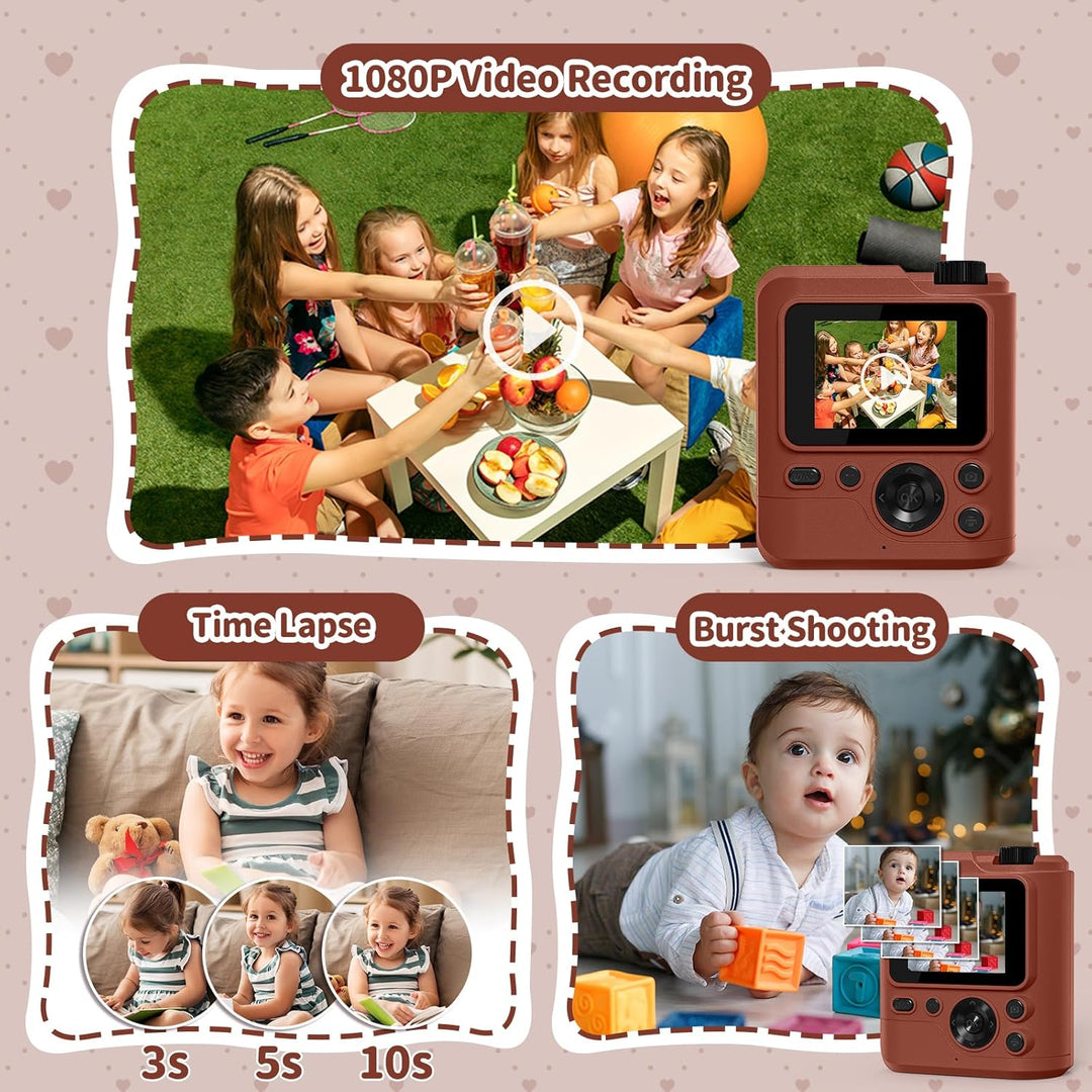 Gofunly Impresión instantánea de cámara para niños, juguete de cáma...