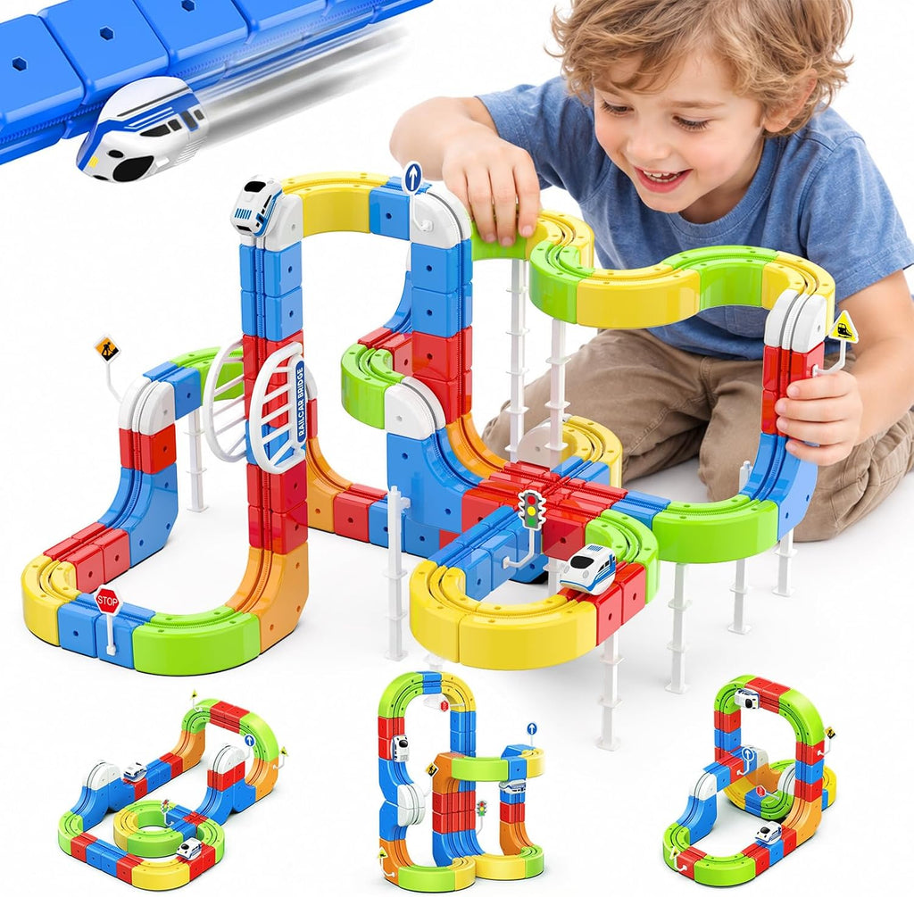 Juego de tren eléctrico para niños, juego de tren que desafía la gravedad