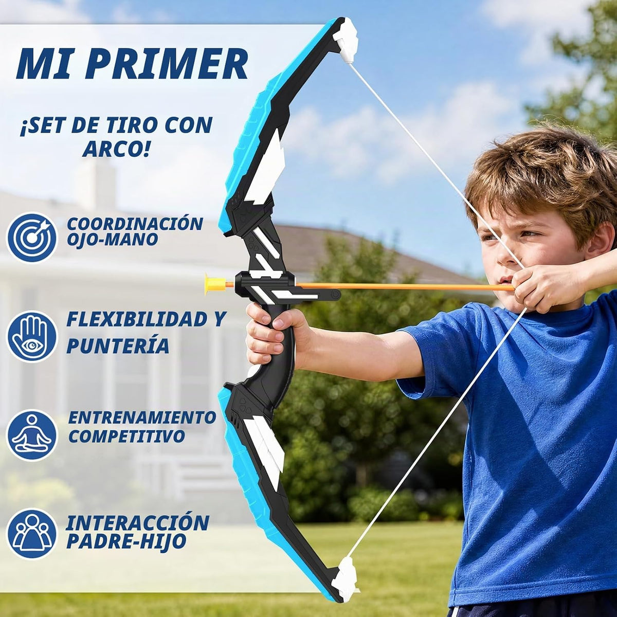Bow y Arrow para Kids, LED Light Up Archery Set, Indoor Outdoor Sport Gifts para Boys Girls Ages 4-12