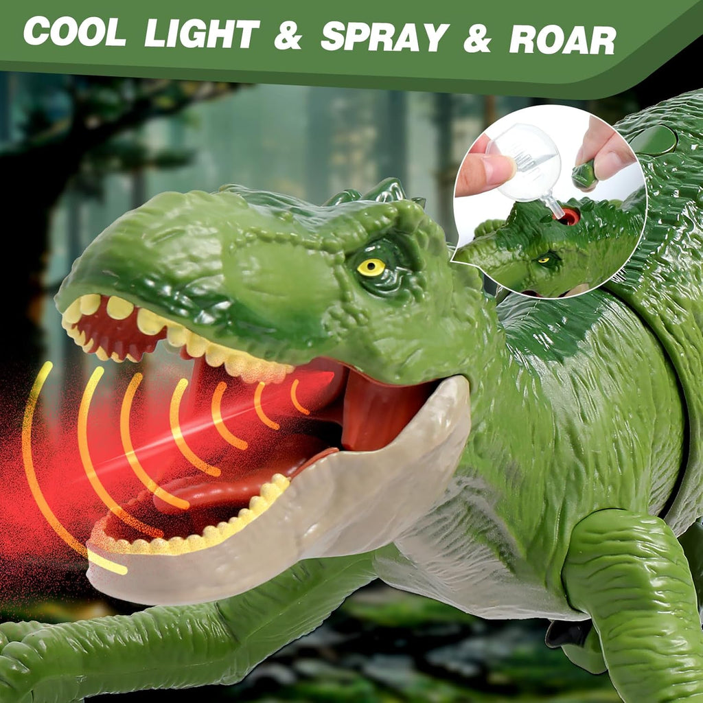 Sunrad Juguetes de dinosaurio con control remoto para niños de 3-5, 4-7, 8, Verde