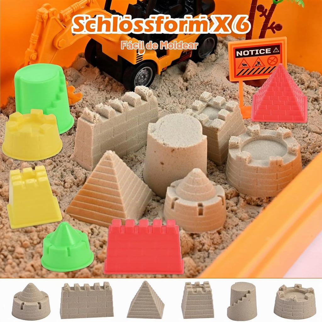 Faburo - Kit de construcción de arena de 34 piezas, juguete sensorial para niños pequeños