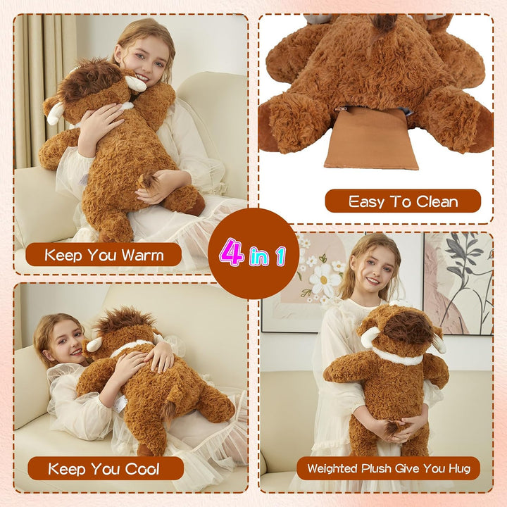 GILFWM Animales de peluche con peso de 25 pulgadas, 5 libras, vaca...