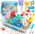 HONGTUO Cubo sensorial Ocean con arena de juego de 3.3 libras, kit de