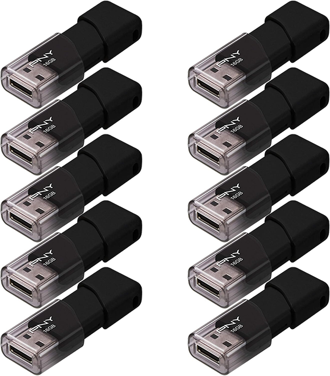 PNY Unidad flash USB 2.0 Attaché 3 de 16 GB, color negro (paquete d...
