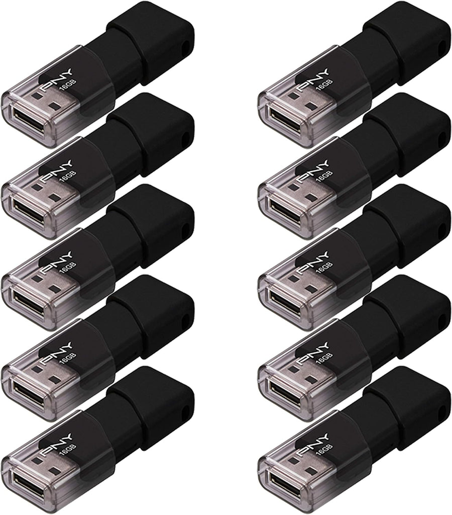 PNY Unidad flash USB 2.0 Attaché 3 de 16 GB, color negro (paquete d...